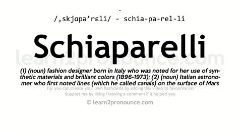 schiaparelli pronunciation